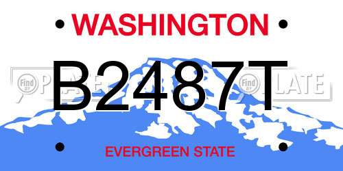 B2487T Washington License Plate