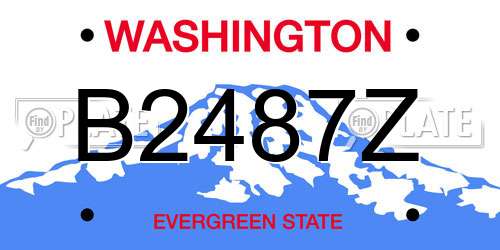 B2487Z Washington License Plate