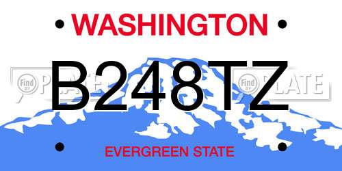 B248TZ Washington License Plate