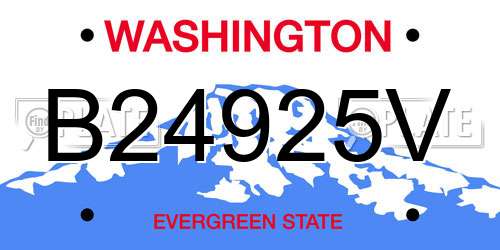 B24925V Washington License Plate