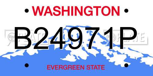 B24971P Washington License Plate