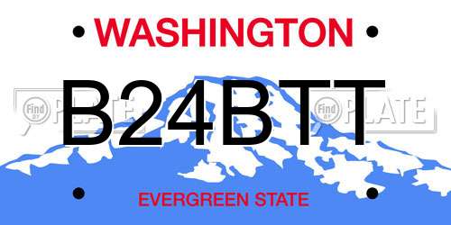 B24BTT Washington License Plate