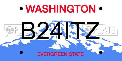B24ITZ Washington License Plate