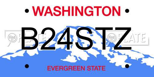 B24STZ Washington License Plate