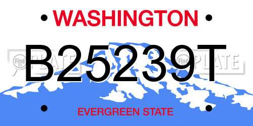 B25239T Washington License Plate