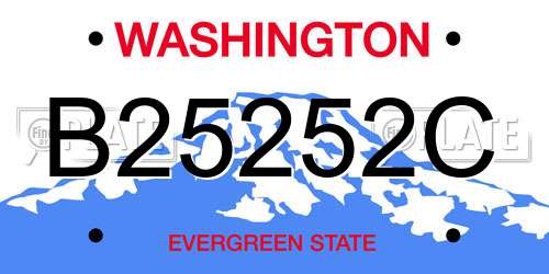 B25252C Washington License Plate