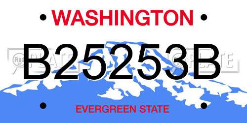 B25253B Washington License Plate