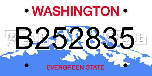 B252835 Washington License Plate