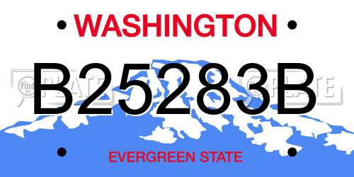 B25283B Washington License Plate