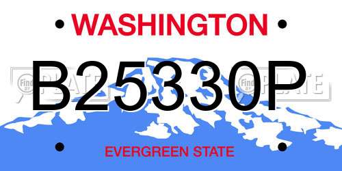 B25330P Washington License Plate