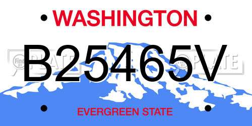 B25465V Washington License Plate