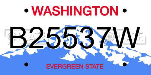 B25537W Washington License Plate