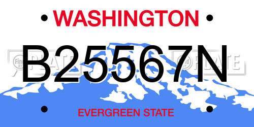 B25567N Washington License Plate
