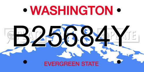 B25684Y Washington License Plate