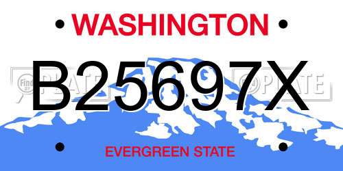 B25697X Washington License Plate