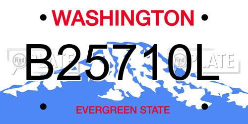 B25710L Washington License Plate