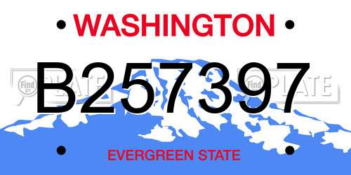 B257397 Washington License Plate