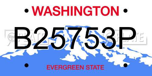 B25753P Washington License Plate