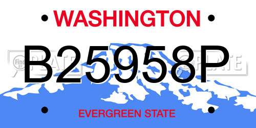 B25958P Washington License Plate