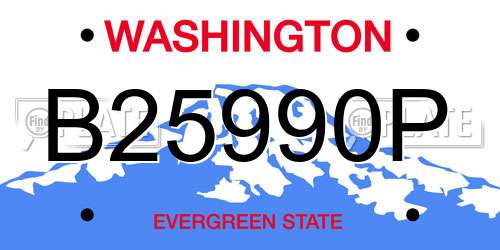 B25990P Washington License Plate