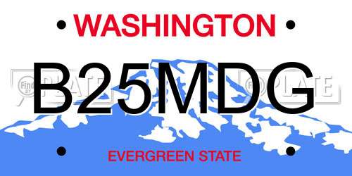 B25MDG Washington License Plate