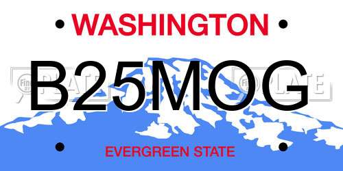B25MOG Washington License Plate