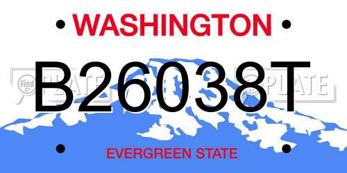 B26038T Washington License Plate