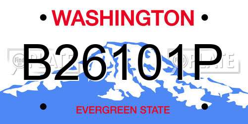 B26101P Washington License Plate
