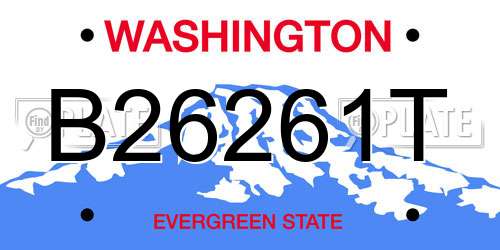 B26261T Washington License Plate