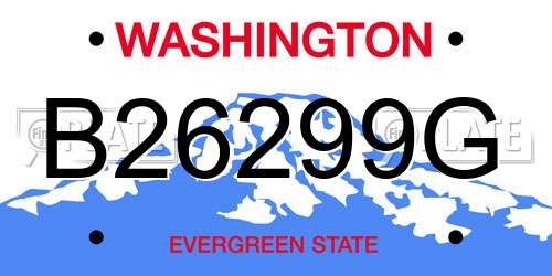 B26299G Washington License Plate