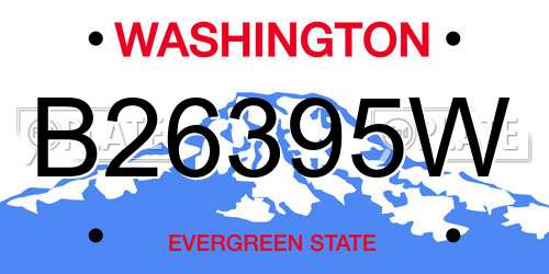 B26395W Washington License Plate