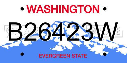 B26423W Washington License Plate