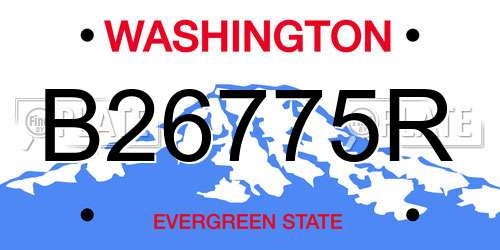 B26775R Washington License Plate