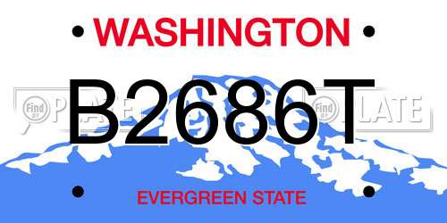 B2686T Washington License Plate