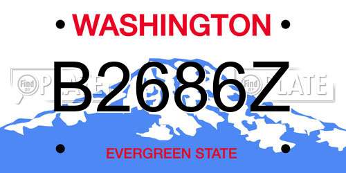 B2686Z Washington License Plate
