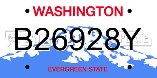 B26928Y Washington License Plate