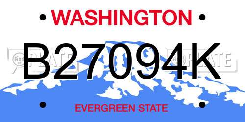 B27094K Washington License Plate