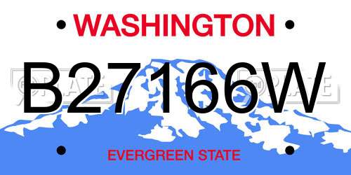 B27166W Washington License Plate