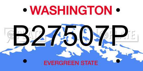 B27507P Washington License Plate