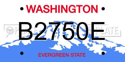 B2750E Washington License Plate