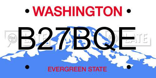 B27BQE Washington License Plate