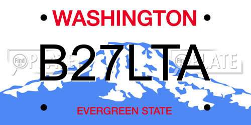 B27LTA Washington License Plate