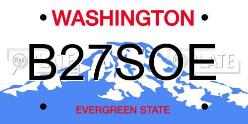 B27SOE Washington License Plate
