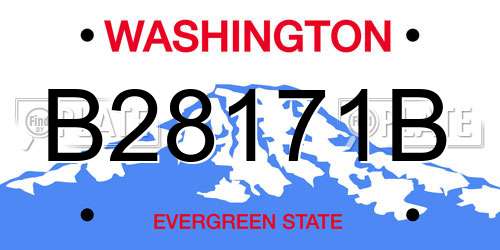 B28171B Washington License Plate