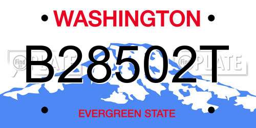 B28502T Washington License Plate