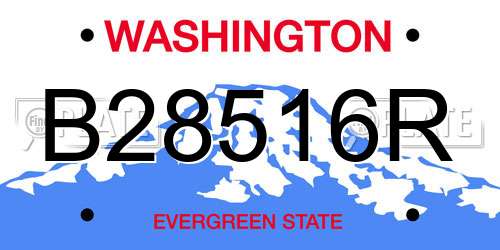 B28516R Washington License Plate