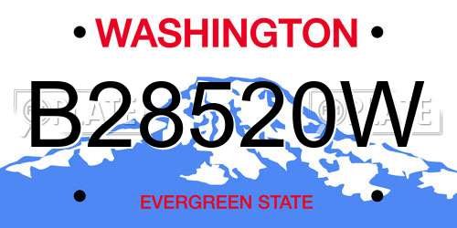 B28520W Washington License Plate