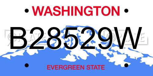 B28529W Washington License Plate