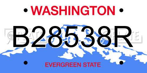 B28538R Washington License Plate