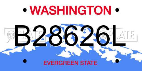 B28626L Washington License Plate